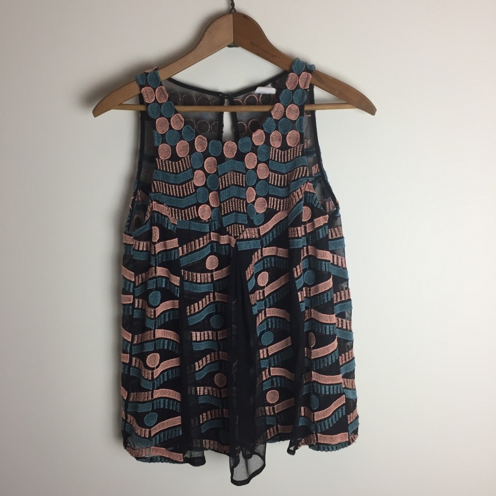 Anthropologie Akemi & Kin Kalila Embroidered Tank
